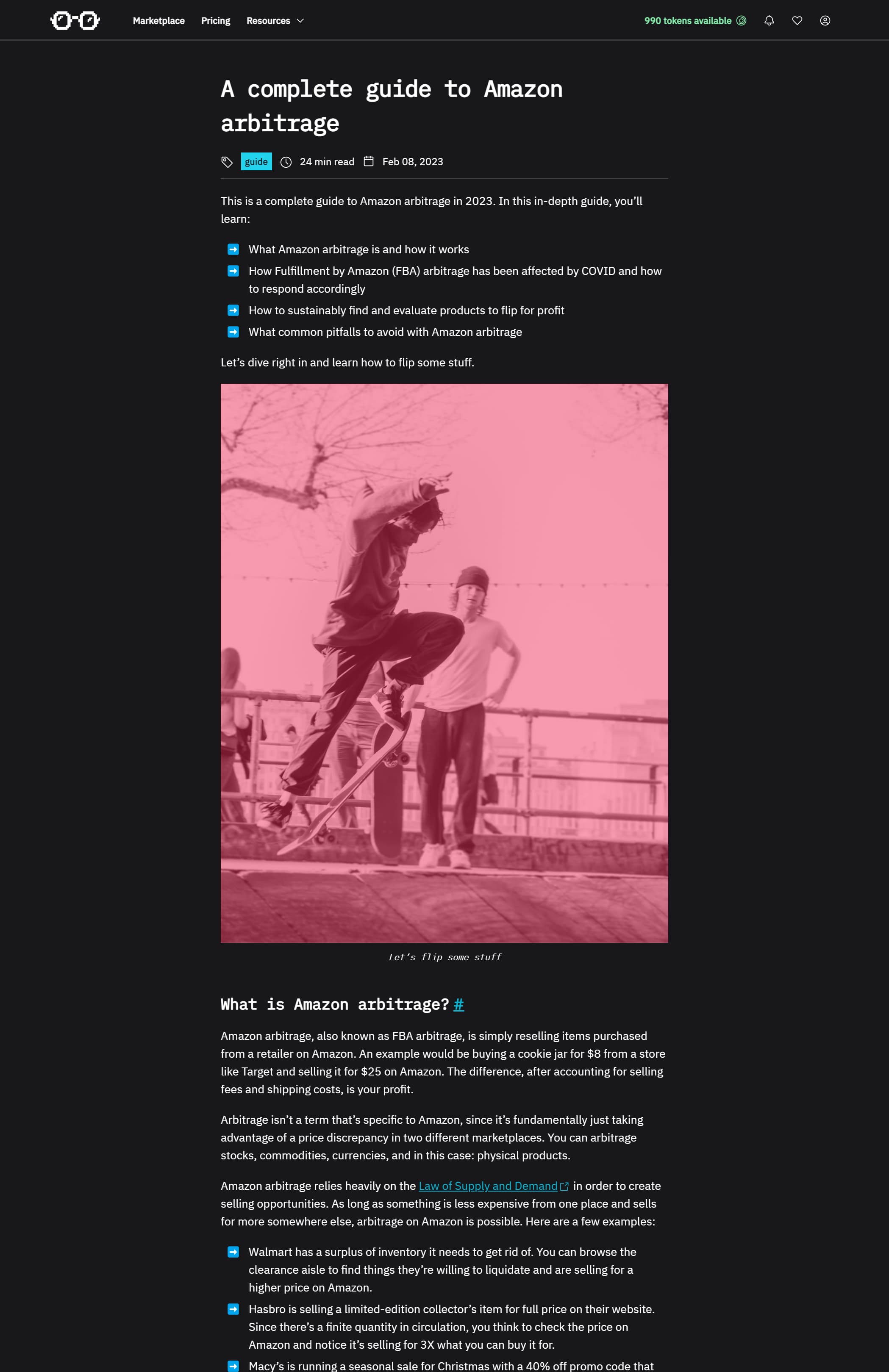 A blog post example