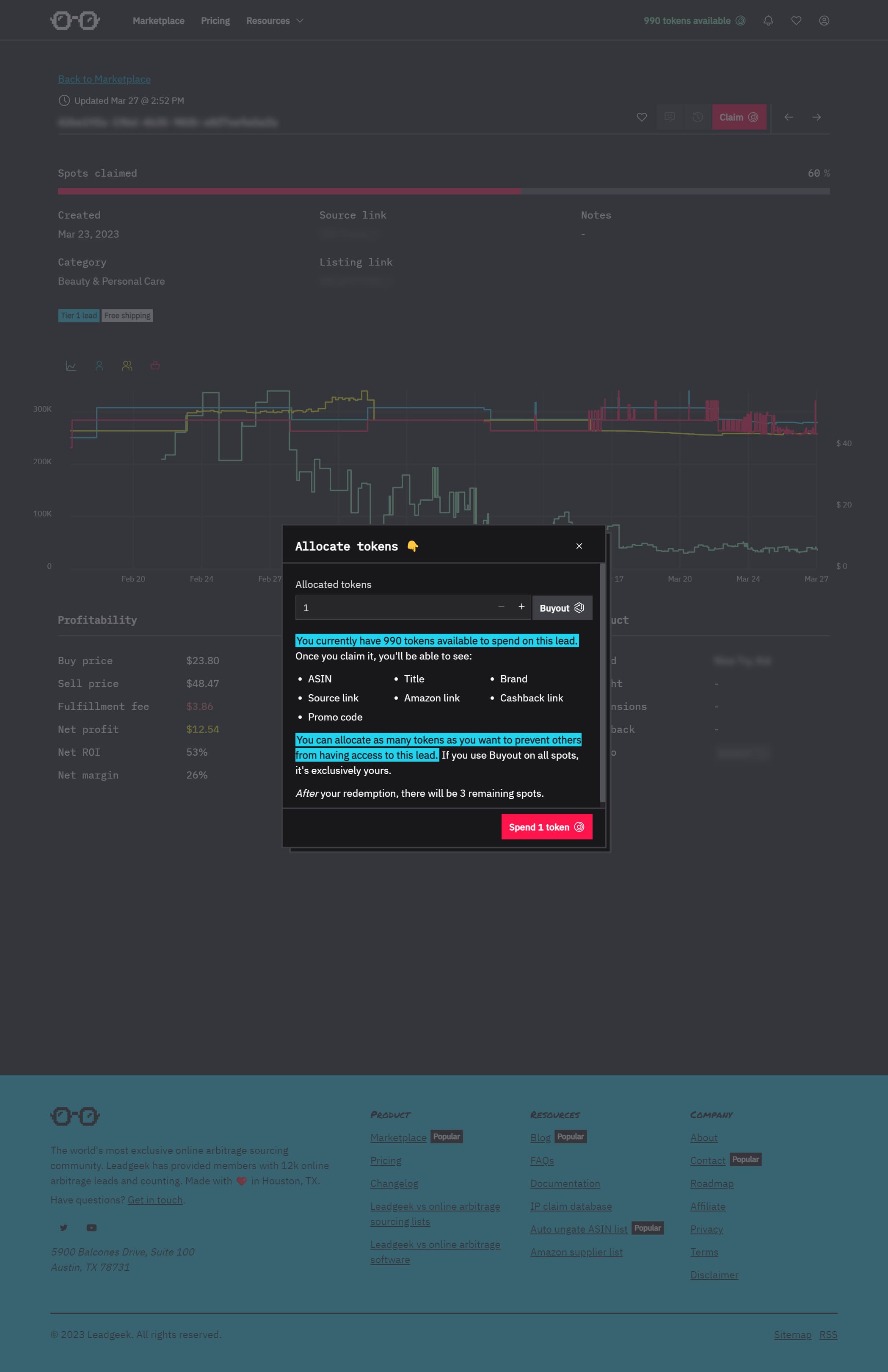 The claim modal